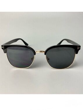 Tom Ford Half Rim Polarized Sunglasses TF544-K 01C 56 Frame with Case